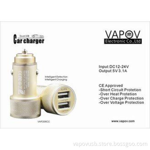 CE approved 3.1A Dual USB 3.1A Car Charger for iPhone6,